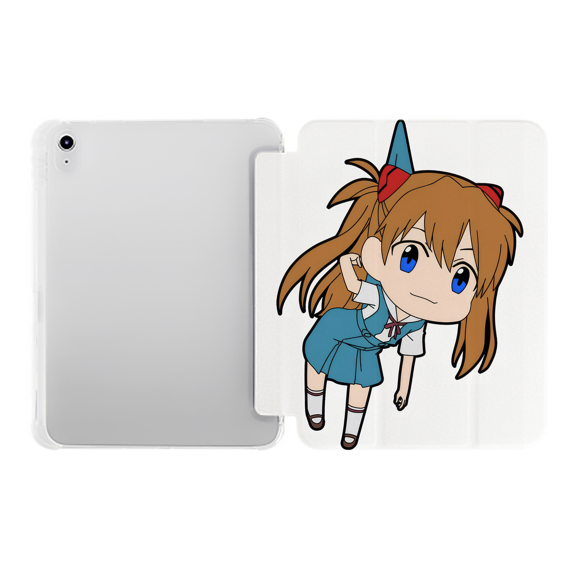 （画像用） EVA 新世紀エヴァンゲリオン IPad ケース ペン収納付き 三つ折りスタンド PUレザー×シリコン 対応機種9.5/10.5/10.9インチ